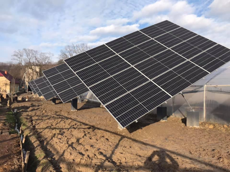 Grid-connected tracking solar power plant 42 kW_household_Onok