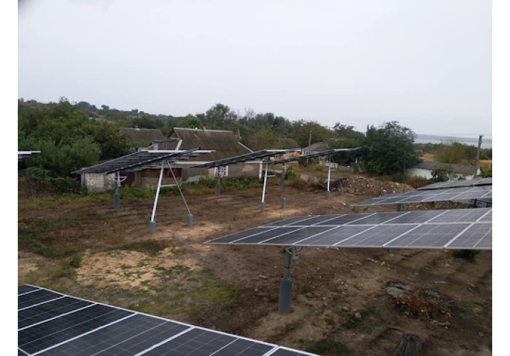 Grid-connected tracking solar power plant 72 kW_household_Hornostayivka