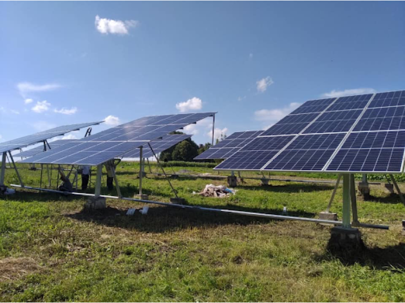 Grid-connected tracking solar power plant 72 kW_household_Krerivtsi